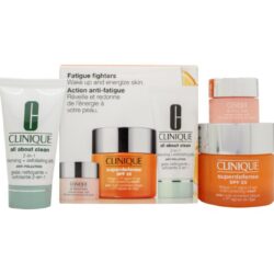 Clinique Fatigue Fighters Gift Set 50ml Superdefense Multi-Correcting Cream SPF25 + 28ml All About Clean 2-in-1 Cleansing Jelly + 5ml All About Eyes