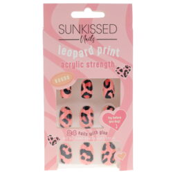 Sunkissed Nails Acrylic Strength Round Leopard Print Nails 24 Pieces - Ellavee