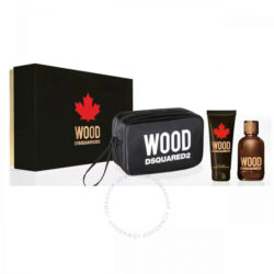 DSquared2 Wood For Him Gift Set 100ml EDT + 100ml Shower Gel + Pouch